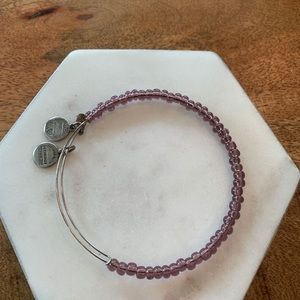Alex and Ani Purple Silver Beaded Bracelet